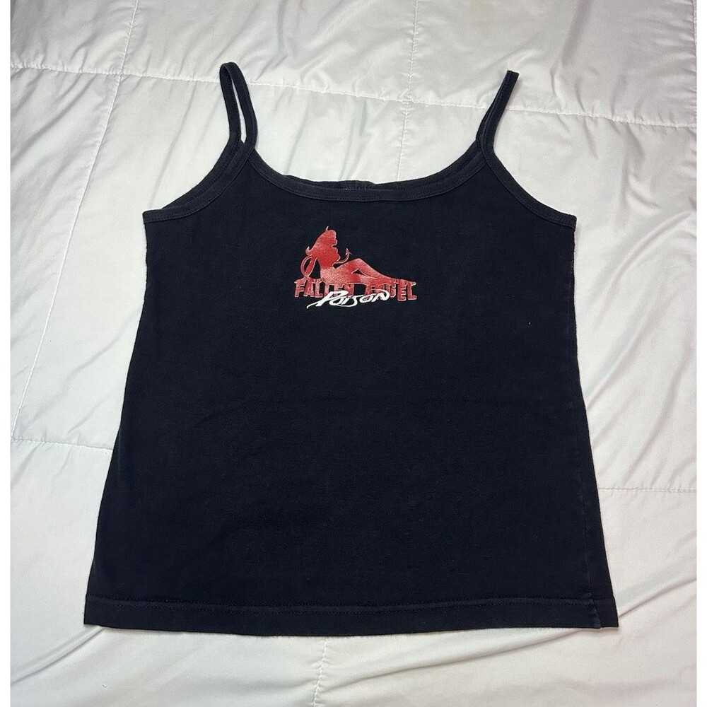 VTG 90s/00s Poison Fallen Angel Gaziani USA Band Tank Top Concert Tour Y2K Sz L
